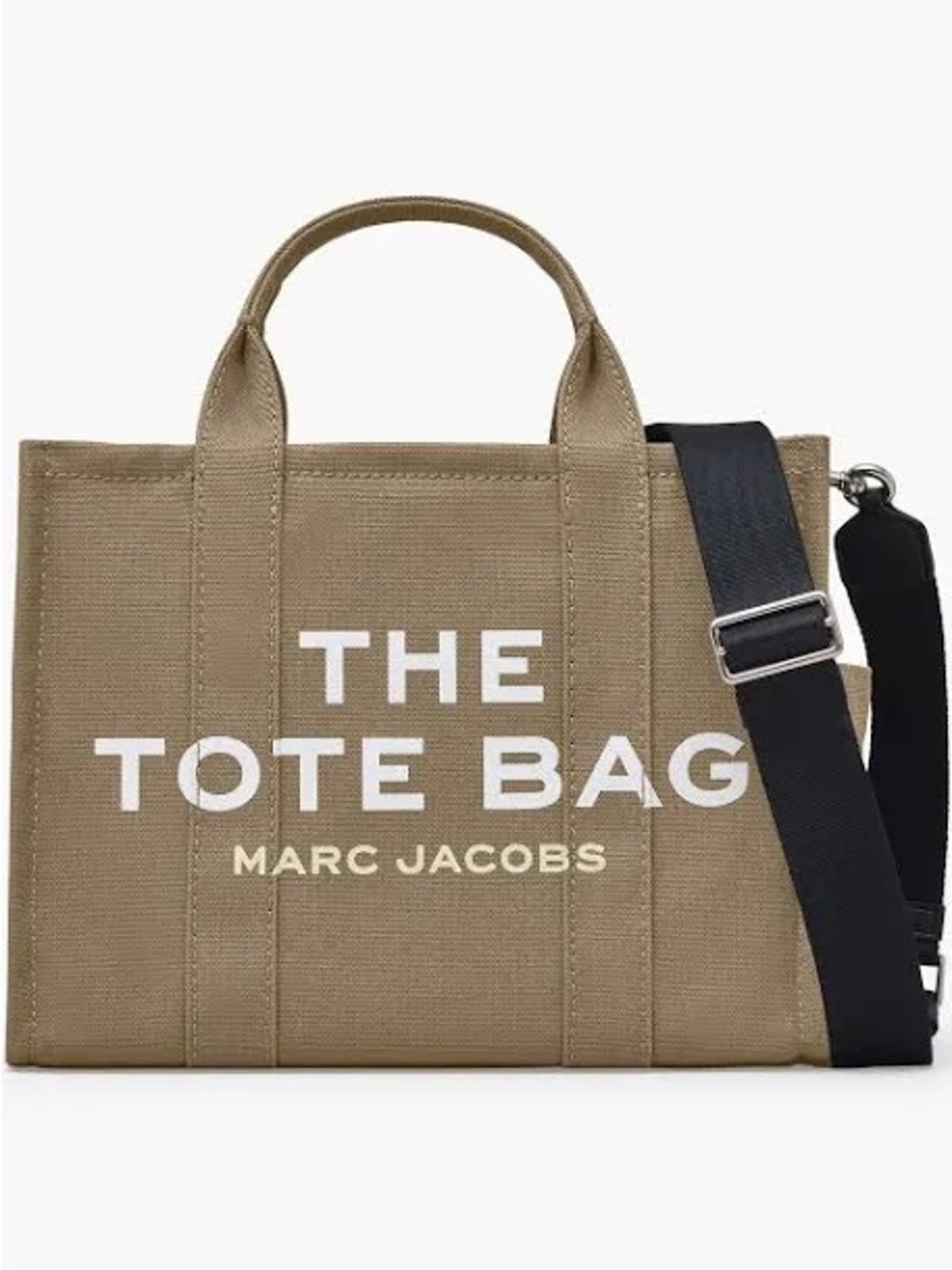Marc Jacobs Khaki Canvas Tote with Black Strap